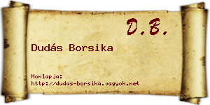 Dudás Borsika névjegykártya