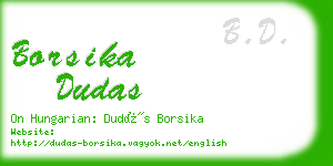 borsika dudas business card